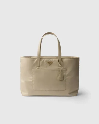 Prada Re-Edition 1978 Stor tote-väska i Re-Nylon och Saffiano-läder