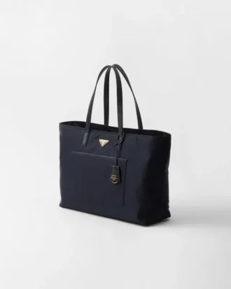 Prada Re-Edition 1978 Stor tote-väska i Re-Nylon och Saffiano-läder
