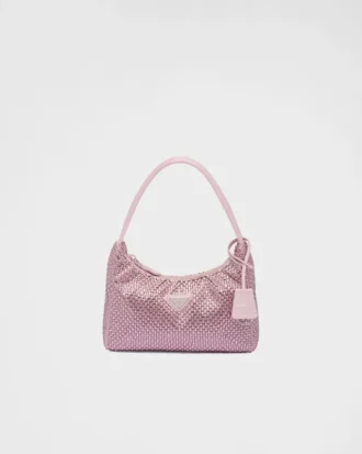 Prada Re-Edition Mini Satin Bag med kristaller