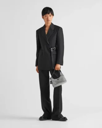 Prada Re-Edition Mini Satin Bag med kristaller