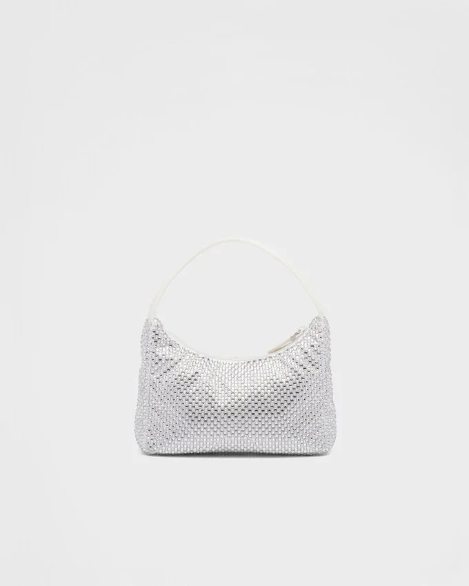 Prada Re-Edition Mini Satin Bag med kristaller Prada Re-Edition Mini Satin Bag med kristaller