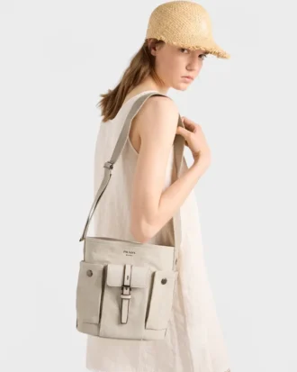Prada Route Mini-väska i canvas och läder