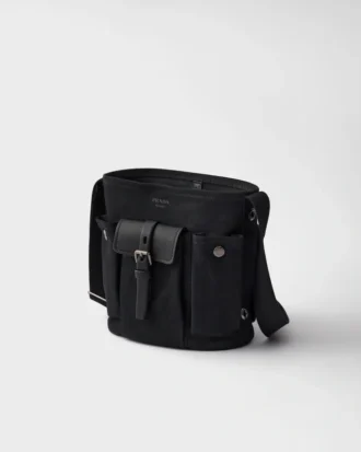 Prada Route Mini-väska i canvas och läder Prada Route Mini-väska i canvas och läder