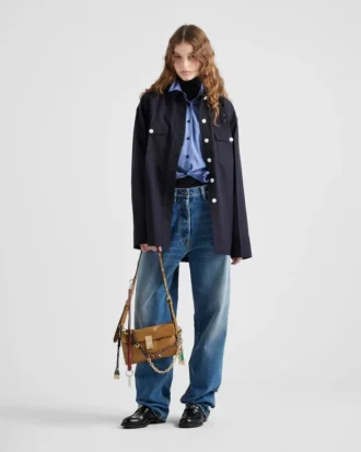 Prada Soft liten läderaxelväska med berlocker Prada Soft liten läderaxelväska med berlocker