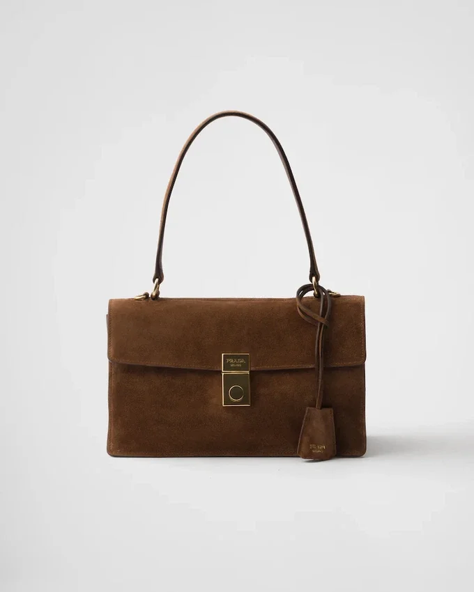 Prada Soft Medium axelväska i mocka Prada Soft Medium axelväska i mocka