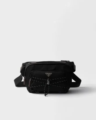 Prada Speedrock Re-Nylon och läder axelväska