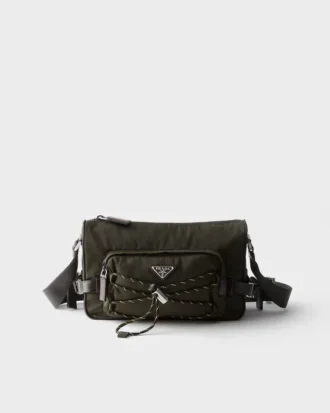 Prada Speedrock Re-Nylon och läder axelväska