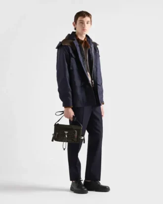 Prada Speedrock Re-Nylon och läder axelväska