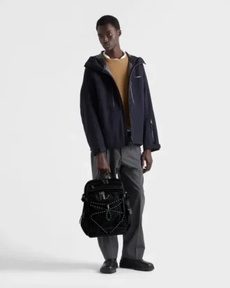 Prada Speedrock ryggsäck i Re-Nylon och läder