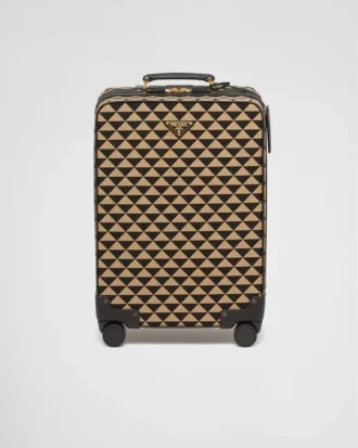 Prada Symbole broderad tygtrolley