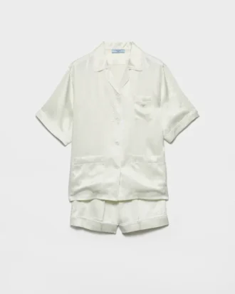 Pyjamas i satin med shorts i vintage-look