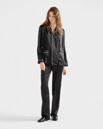 Pyjamas i satin med vintage-look