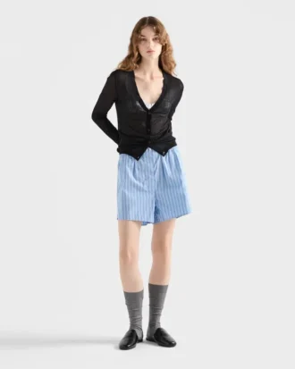 Randig poplin-bh