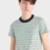 Randig T-shirt i lisle-bomull Randig T-shirt i lisle-bomull