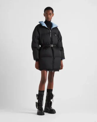 Re-Nylon-gabardine-dunjacka med huva