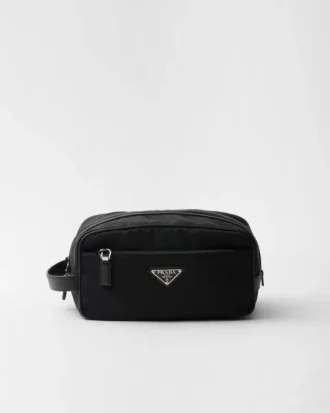 Resväska i Re-Nylon och Saffiano-läder