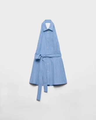 Ärmlös randig poplin-skjorta