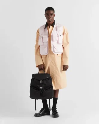 Ryggsäck i Re-Nylon och läder