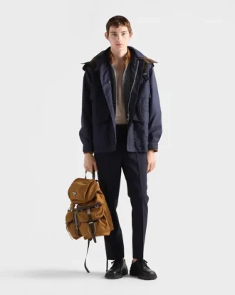 Ryggsäck i Re-Nylon och läder