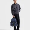 Ryggsäck i Re-Nylon och läder Ryggsäck i Re-Nylon och läder