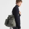 Ryggsäck i Re-Nylon och läder Ryggsäck i Re-Nylon och läder
