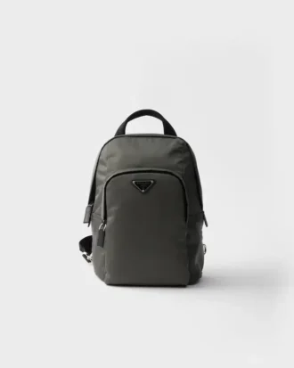 Ryggsäck i Re-Nylon och Saffiano-läder