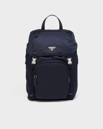 Ryggsäck i Re-Nylon och Saffiano-läder