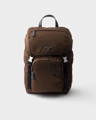 Ryggsäck i Re-Nylon och Saffiano-läder