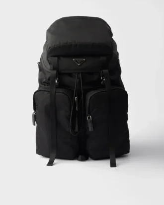 Ryggsäck i Re-Nylon och Saffiano-läder