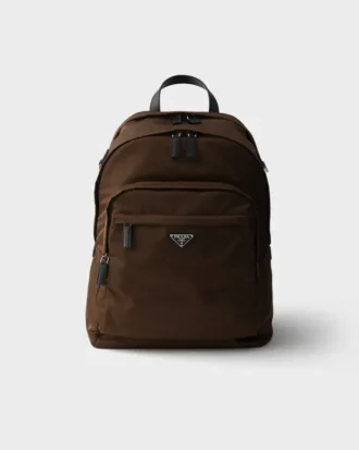 Ryggsäck i Re-Nylon och Saffiano-läder