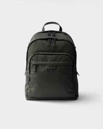 Ryggsäck i Re-Nylon och Saffiano-läder