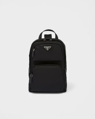 Ryggsäck i Re-Nylon och Saffiano-läder