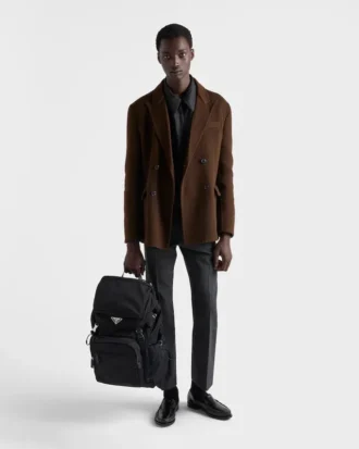 Ryggsäck i Re-Nylon och Saffiano-läder