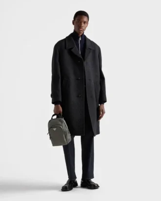 Ryggsäck i Re-Nylon och Saffiano-läder