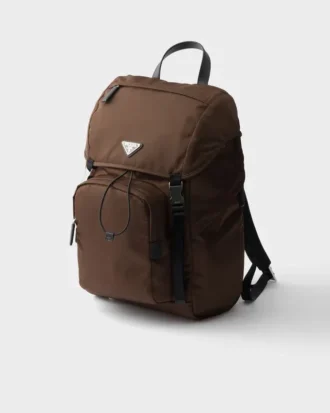 Ryggsäck i Re-Nylon och Saffiano-läder