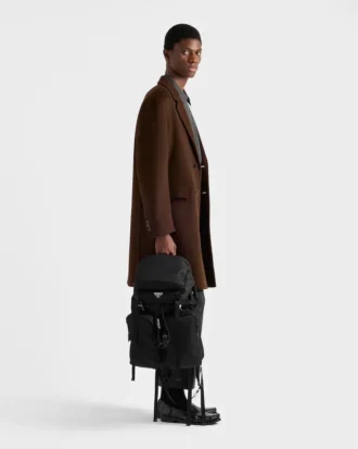 Ryggsäck i Re-Nylon och Saffiano-läder