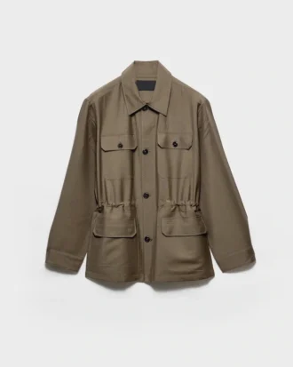 Safarijacka i mohair och ull