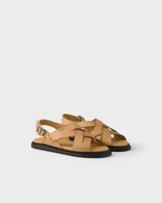 Sandaler i antikbehandlat läder