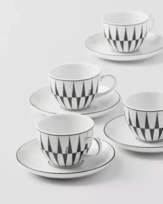 Set med fyra espressokoppar i porslin – Stripes Set med fyra espressokoppar i porslin – Stripes