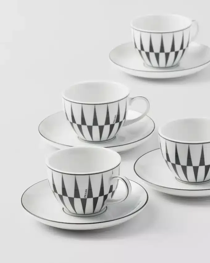 Set med fyra espressokoppar i porslin – Stripes Set med fyra espressokoppar i porslin – Stripes