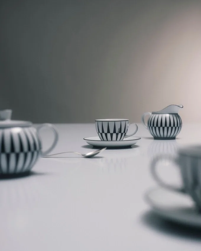 Set med fyra espressokoppar i porslin – Stripes Set med fyra espressokoppar i porslin – Stripes