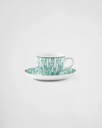 Set med fyra espressokoppar i porslin – Vienna Green
