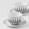 Set med två cappuccinokoppar i porslin – ränder Set med två cappuccinokoppar i porslin – ränder