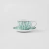 Set med två cappuccinokoppar i porslin – Vienna Green Set med två cappuccinokoppar i porslin – Vienna Green