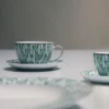 Set med två cappuccinokoppar i porslin – Vienna Green Set med två cappuccinokoppar i porslin – Vienna Green