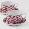 Set med två cappuccinokoppar i porslin – Vienna Red Set med två cappuccinokoppar i porslin – Vienna Red