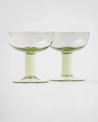 Set med två champagneglas i kristall – Plinth