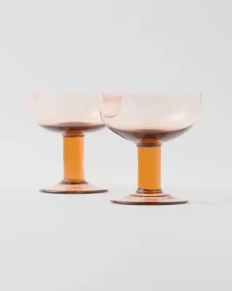 Set med två champagneglas i kristall – Plinth
