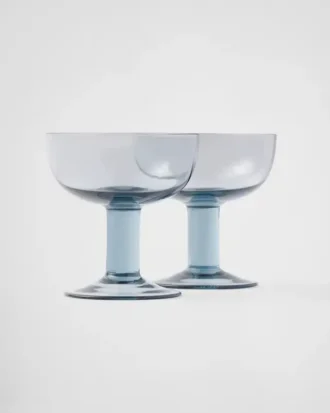 Set med två champagneglas i kristall – Plinth