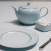Set med två dessertfat i porslin – Celadon Set med två dessertfat i porslin – Celadon